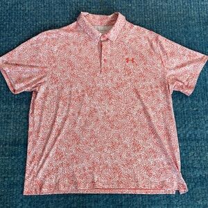 *SOLD* Under Armour Red and White Polo Shirt
